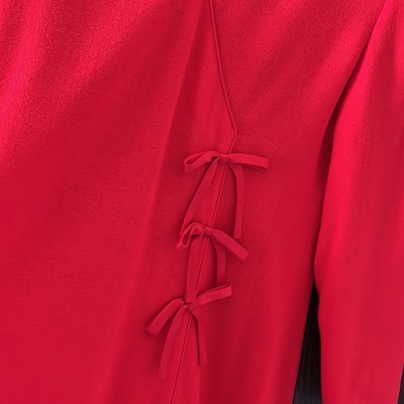 David Hayes vintage 100% red wool, midi long sleeved dress. Size 10 - Picture 3 of 10